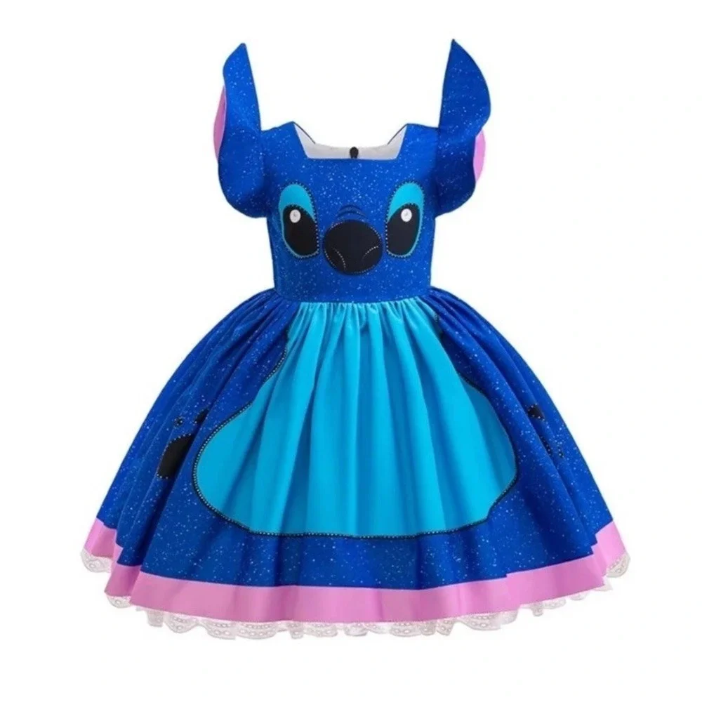 NEW Lilo & Stitch Dress Girls Stitch Halloween Costume Dress Play Appx. US 8/10